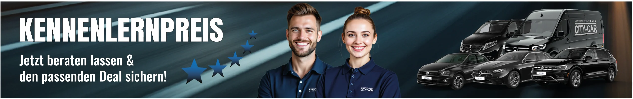 v11-Banner-Kennenlernpreis Jetzt Auto mieten zum Kenenlernpreis bei der Autovermietung CITY-CAR