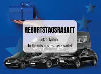 Geburtstagsrabatt-Deal Sichere dir deinen Geburtstagsrabatt bei der Autovermietung City-Car